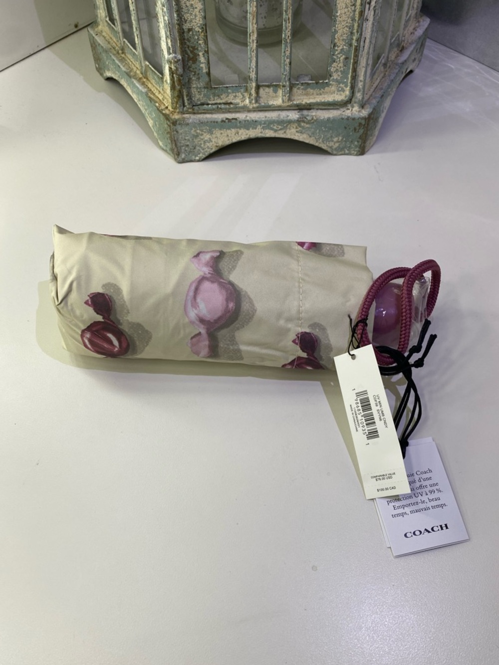 Coach Pink Candy-Print Umbrella